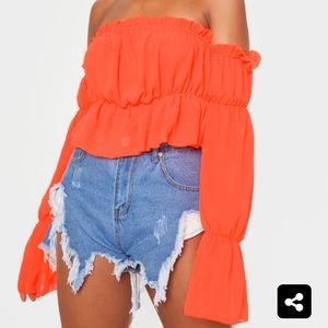 Long sleeve Bardot top